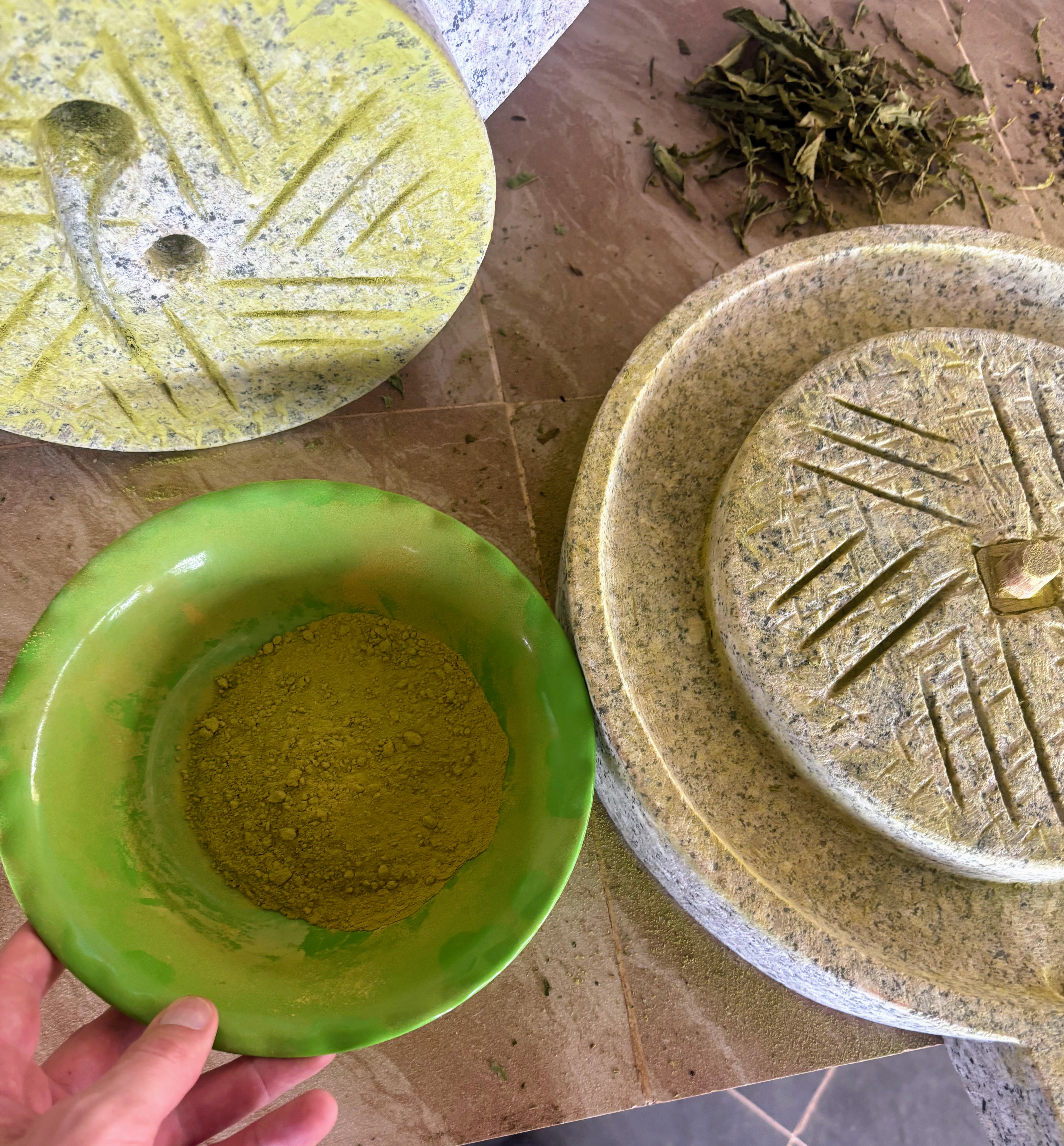 making tea with a mill