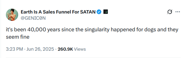 the singularity happened for dogs 40000 years ago and they seem fine